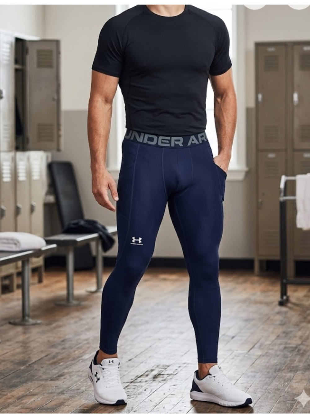 Under Armour Men's Navy Performance Compression Tights
